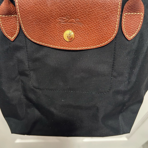 Longchamp Black Tote with Brown Leather Accents - Picture 5 of 9